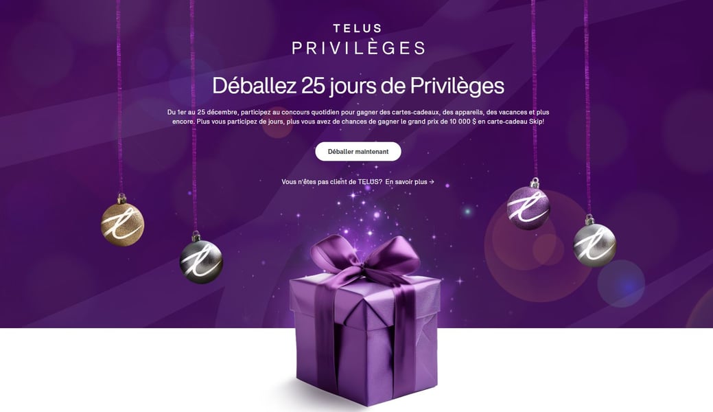 Concours Telus - Déballez 25 jours de Privilèges!