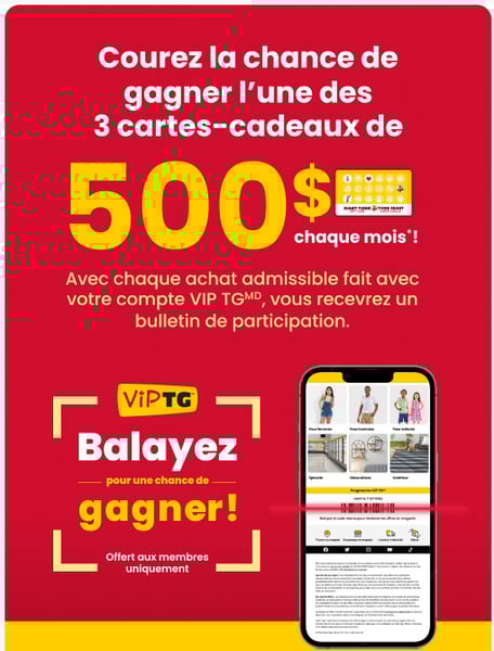 Concours Tigre Géant 3 Cartes-Cadeaux de 500$ à GAGNER Chaque mois Concours Tigre Géant 3 Cartes-Cadeaux de 500$ à GAGNER Chaque mois