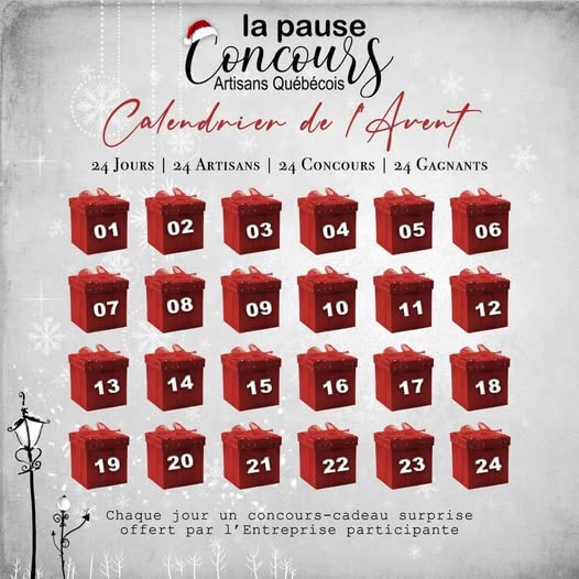 Calendrier de l'Avent - La Pause Concours - Artisans Québécois