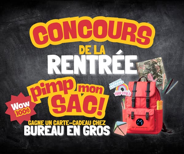 Concours 100 $ à gagner chez Bureau en Gros!
