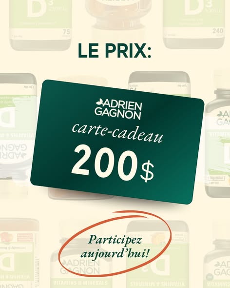 Concours Adrien Gagnon - Gagnez une carte-cadeau de 200$ à utiliser sur notre site web!