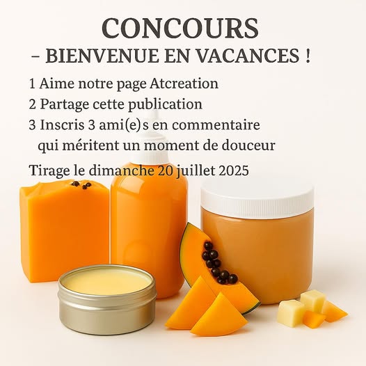 Concours AT Création - Gagnez un coffret exclusif de soins artisanaux faits au Québec ! Concours AT Création - Gagnez un coffret exclusif de soins artisanaux faits au Québec !