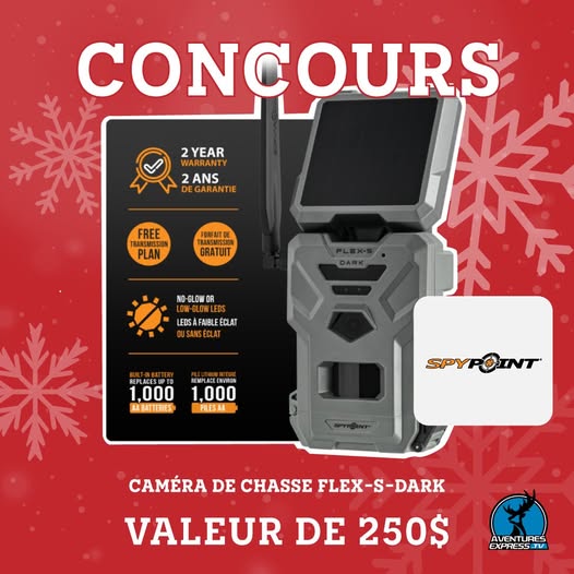 Concours Aventures express.tv - Gagnez une caméra de chasse SPYPOINT Flex Dark S!