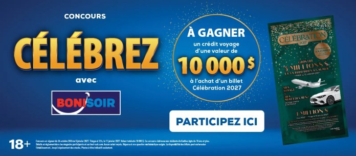 Concours Boni-Soir Gagnez un crédit voyage de 10 000$!