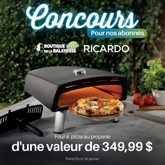 Concours Boutique de la Balayeuse ET PLUS- Gagnez un four à pizza au propane Ricardo!