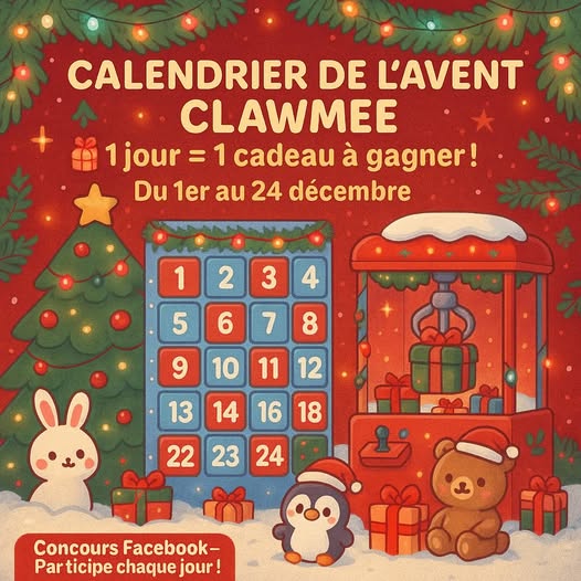 Concours Calendrier de l'Avent ClawMee Drummondville!