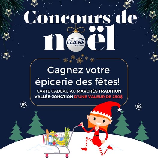 Concours Cliche Auto Ford - Gagnez  un certificat cadeau de 250$ au Marchés Tradition Vallée-Jonction!