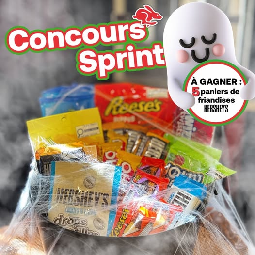 Concours Dépanneur Sprint - Gagnez l'un des 5 paniers épouvantablement remplis de friandises! Concours Dépanneur Sprint - Gagnez l'un des 5 paniers épouvantablement remplis de friandises!