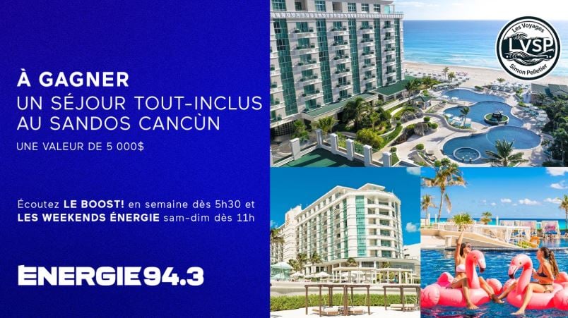 Concours Energie 94,3 - Échappez à l’hiver grâce aux Voyages Simon Pelletier ! Concours Energie 94,3 - Échappez à l’hiver grâce aux Voyages Simon Pelletier !