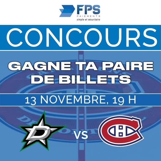 Concours GAGNE TA PAIRE DE BILLETS DES CANADIENS DE MONTRÉAL!