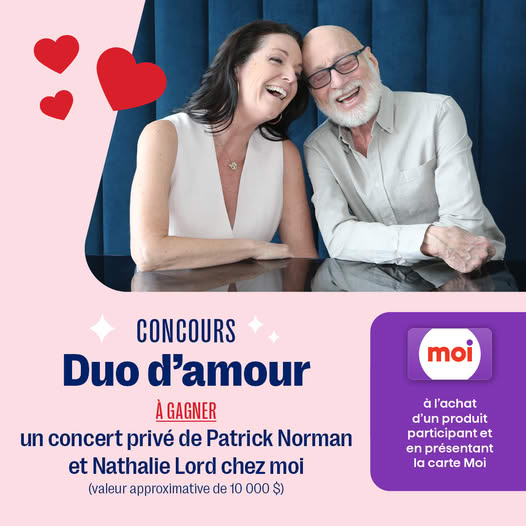 Concours Gagnez 1 concert privé de Patrick Norman et Nathalie Lord et une carte cadeau Jean coutu de 500$!
