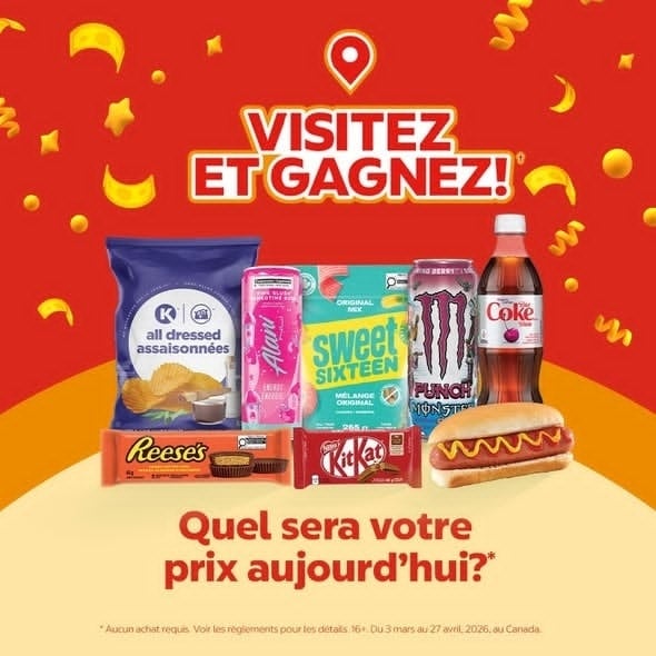 Concours Gagnez 10 000$ en argent comptant où l'un des nombreux pris instantanés!