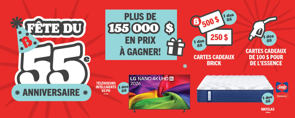 Concours Gagnez 155 000$ en prix avec Brick!
