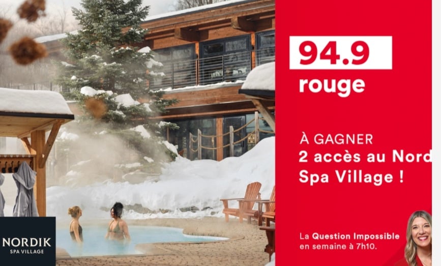 Concours Gagnez 2 accès au Nordik spa village!