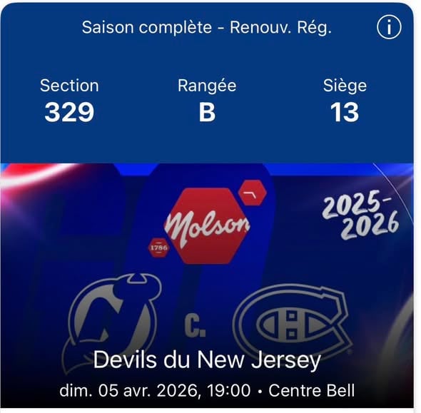 Concours Gagnez 2 billets pour le Canadien au Centre Bell!
