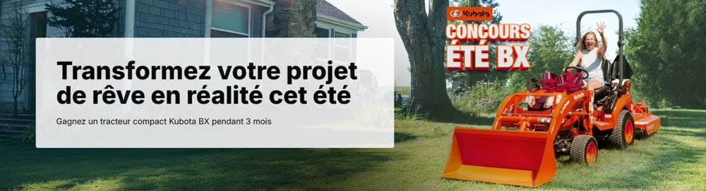 Concours Gagnez 3 mois d'utilisation d'un tracteur compact Kubota!