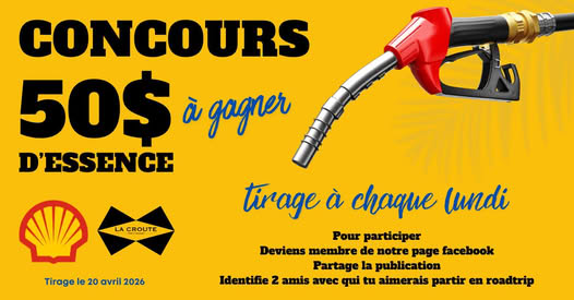 Concours Gagnez 50$ d'essence!
