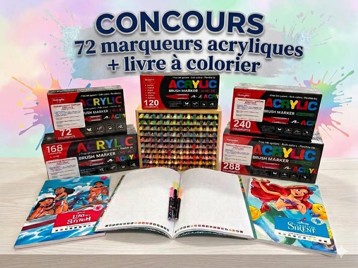 Concours Gagnez 72 marqueurs à l'acryliques et un livre de coloriage Disney!