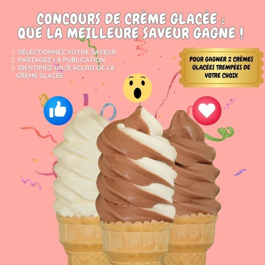 Concours Gagnez deux crèmes glacées trempées!