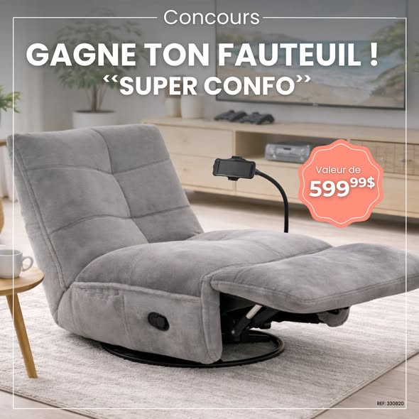 Concours Gagnez le fauteuil Manwah, d'une valeur de 599,99 $!