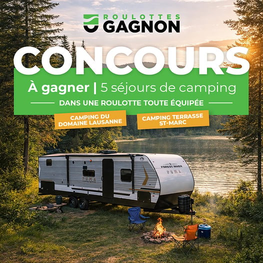 Concours Gagnez l'un des cinq séjours en camping dans une roulotte toute équipée!