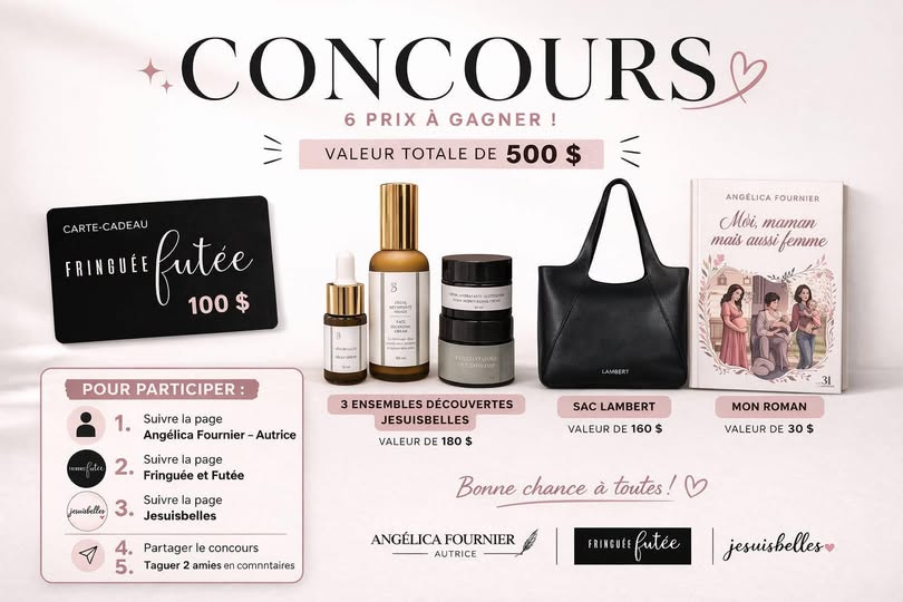 Concours Gagnez l'un des six prix d'une valeur de 500$!