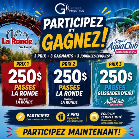Concours Gagnez l'un des trois prix de 250$!