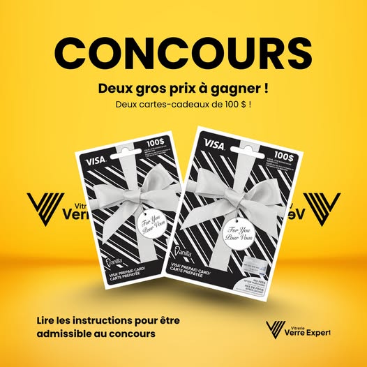 Concours Gagnez l'une des deux cartes-cadeaux de 100$!
