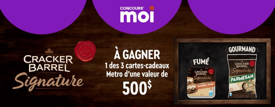 Concours Gagnez l'une des trois cartes cadeaux Métro de 500$!