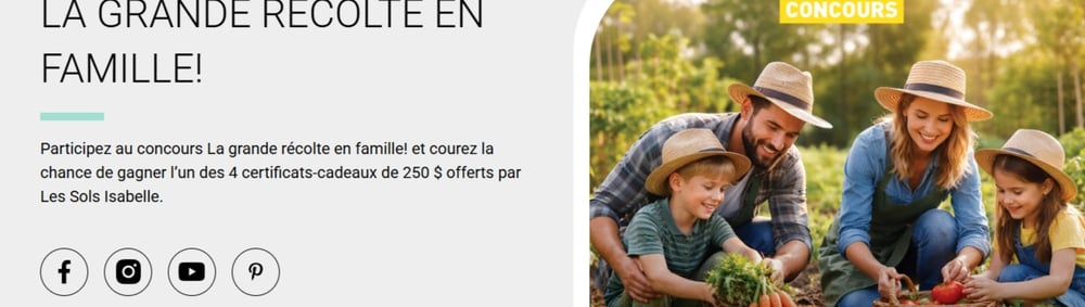 Concours Gagnez un certificat cadeau de 250$ les Sols d'Isabelle!