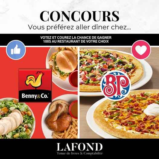 Concours Gagnez un certificat de 100$ au restaurant de votre choix! Concours Gagnez un certificat de 100$ au restaurant de votre choix!