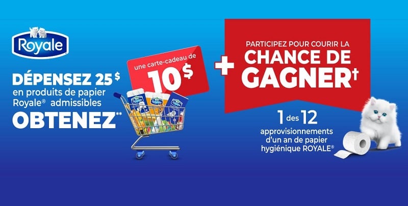 Concours Gagnez un des douze approvisionnements d'un an de papier hygiénique Royale!