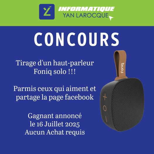 Concours Gagnez un Haut-Parleur Bluetooth! Concours Gagnez un Haut-Parleur Bluetooth!