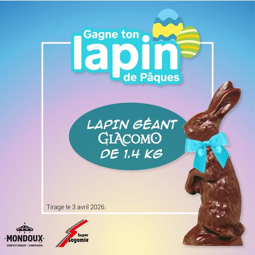 Concours Gagnez un lapin en chocolat de 1,4 KG!
