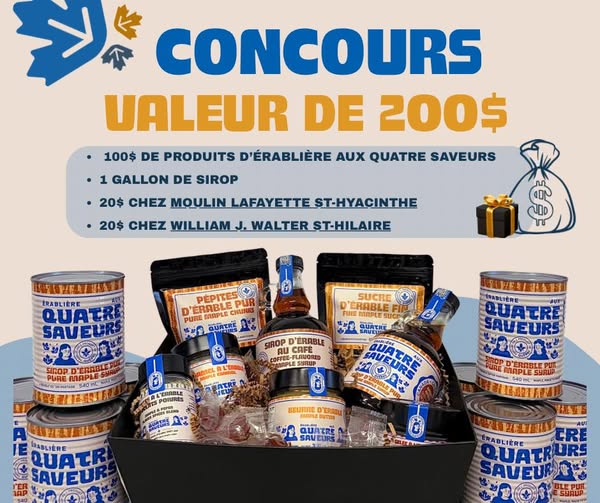 Concours Gagnez un magnifique panier rempli de douceurs de l’érable !