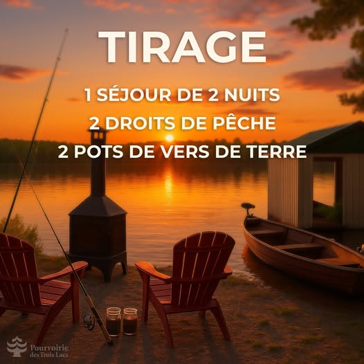 Concours Gagnez un magnifique séjour en plein air à la Pourvoirie des Trois Lacs! Concours Gagnez un magnifique séjour en plein air à la Pourvoirie des Trois Lacs!