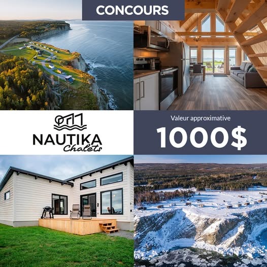 Concours Gagnez un séjour aux chalets Nautika en Gaspésie!