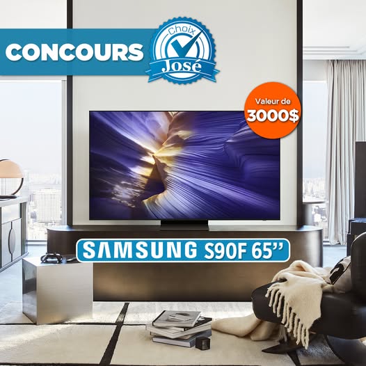 Concours Gagnez un téléviseur OLED de Samsung d'une valeur de 3000$! Concours Gagnez un téléviseur OLED de Samsung d'une valeur de 3000$!