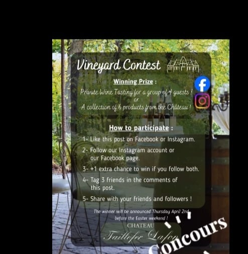 Concours Gagnez une activité dégustation pour 4 ou 6 produits du Château!