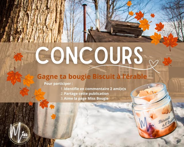 Concours Gagnez une bougie biscuit à l'érable!