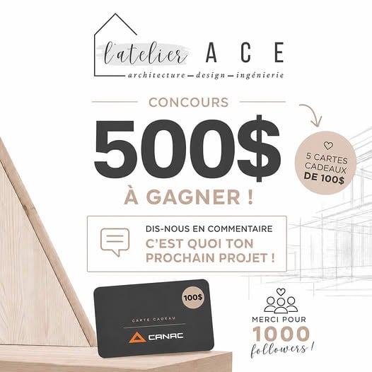 Concours Gagnez une carte-cadeau Canac de 500$!