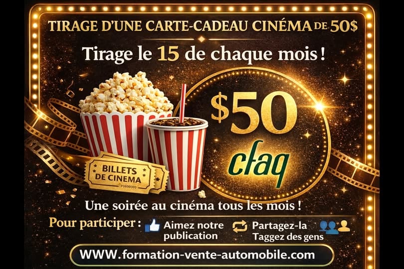 Concours Gagnez une carte-cadeau cinéma de 50$!