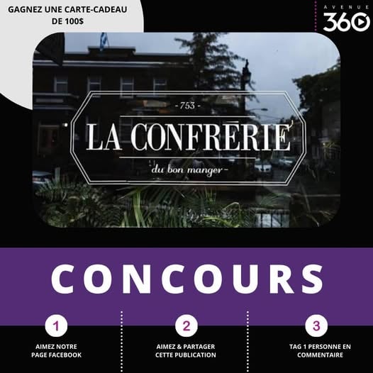 Concours Gagnez une carte cadeau de 100$ la confrèrie!