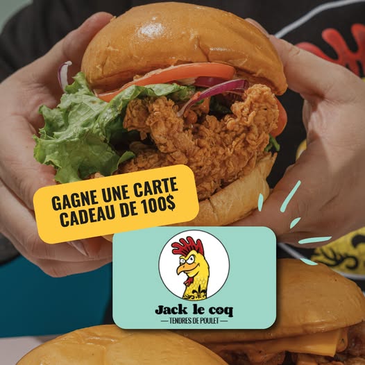 Concours Gagnez une carte cadeau Jack Le Coq de 100$!