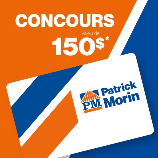 Concours Gagnez une carte-cadeau Patrick Morin de 150$!