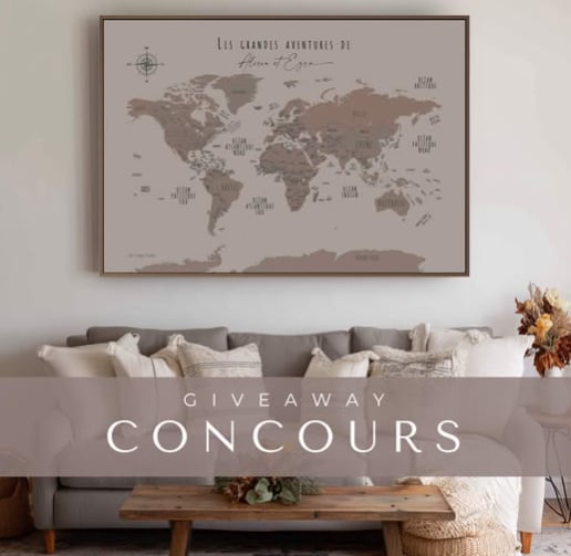 Concours Gagnez une carte du monde personnalisée ! Concours Gagnez une carte du monde personnalisée !