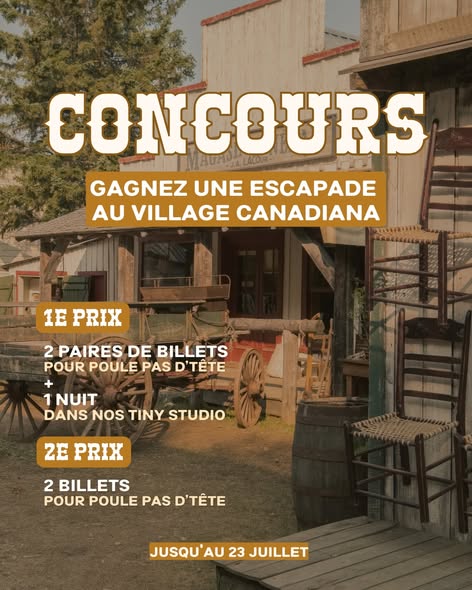 Concours Gagnez une expérience complète au Village Canadiana!