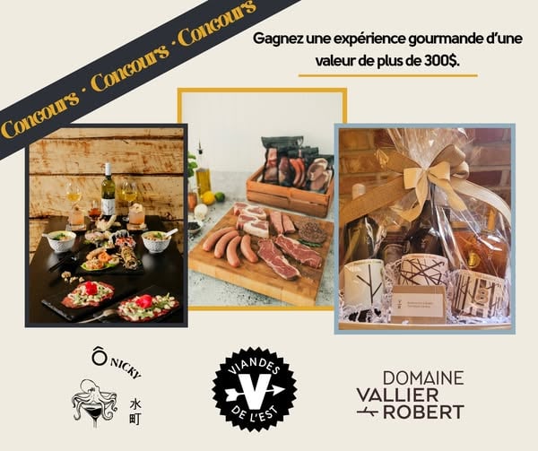 Concours Gagnez une expérience gourmande d'une valeur de 300$!