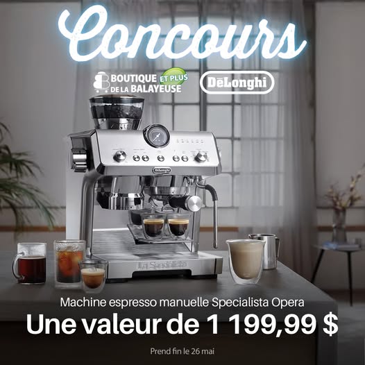 Concours Gagnez une machine espresso manuelle Specialista Opera de DeLonghi d’une valeur de 1199,99 $! Concours Gagnez une machine espresso manuelle Specialista Opera de DeLonghi d’une valeur de 1199,99 $!