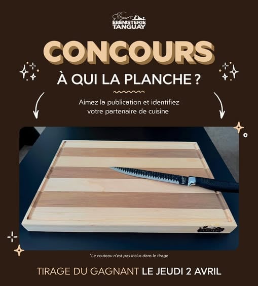 Concours Gagnez une magnifique planche à découper!